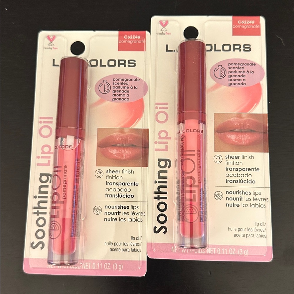 L.A. Colors Soothing Lip Oil - Pomegranate Pink (2-Pack)